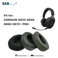 replacement ear pads for corsair hs 35 50 60 70 pro headset parts leather cushion velvet earmuff earphone sleeve cover