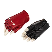 suicide 2 quinn half finger gloves cosplay adults women costume joker girl fashion red and black accessories