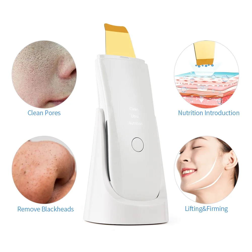

Waterproof Ultrasonic Facial Skin Scrubber Peeling Deep Face Cleaning Blackhead Remove Facial Pore Cleaner Skin Lifting Machine