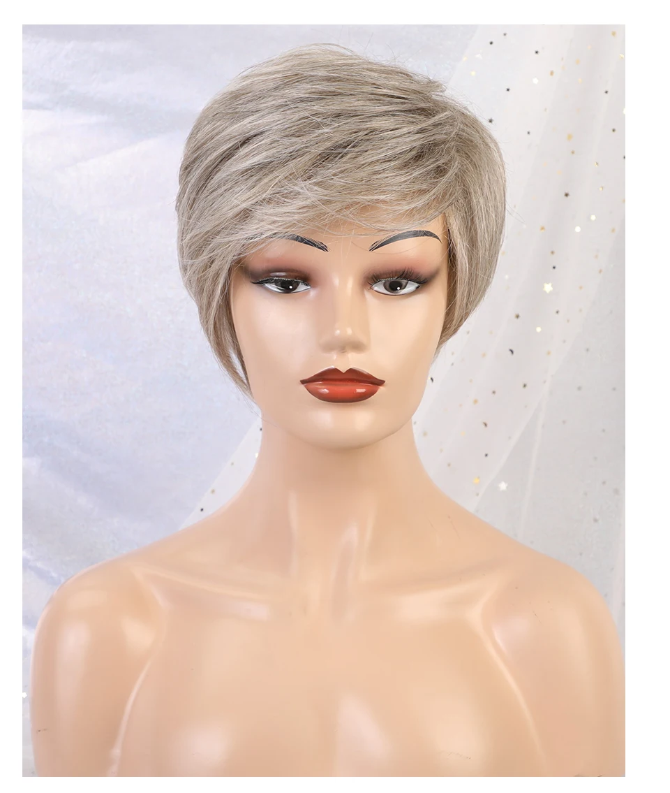 Haircube синтетические парики на кружеве 6 дюймов 50% человеческие волосы смесь Pixie Cut короткие волосы парик с натуральной линией волос для женщин 4 цвета