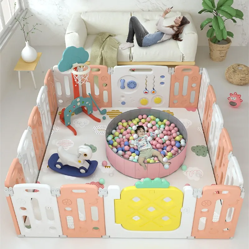 

Baby Fruit Theme Playpen for Toddler Crawling Children Safety Barrier Fence Kids Pool Balls Pit Indoor Playground Toys