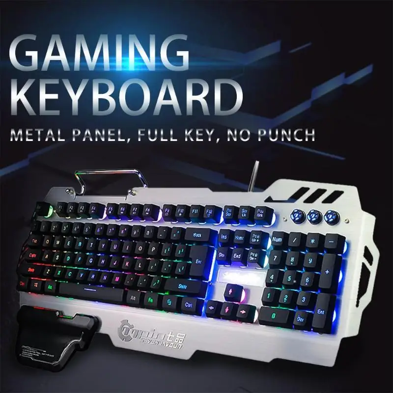 

7pin PK900 Light-Emitting RGB Gaming Keyboard / Chicken Artifact / USB Interface + Mobile Phone Bracket