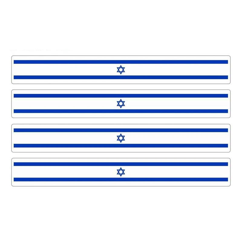 

Hot 4pcs Patriotic Stickers Flag Stripes Vinyl PVC 13cm X 1.7cm Car Motorcycle Reflective Tuning Israel Car Sticker
