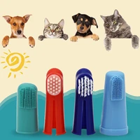 1pc super soft pet finger toothbrush teddy dog brush bad breath tartar teeth tool toys dog cat cleaning supplies puppy toy