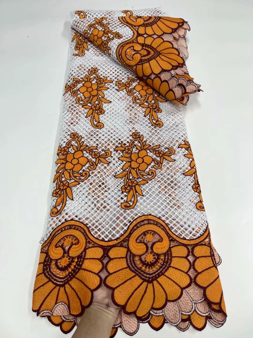 

2021 New Arrival Switzerland Water Soluble Special Embroidered Fabric Nigerian Cord Lace For Women Evening Gown Dresses Sewing