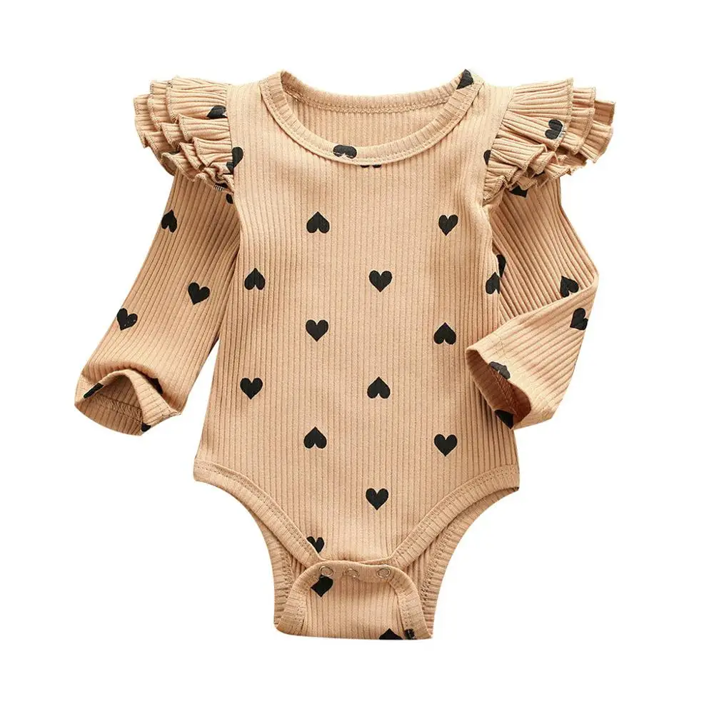 Khaki Baby Bodysuits Toddler Newborn Baby Boy Clothes Girls Boys Long Sleeve Ruched Solid Romper Body New Infant Bodysuit Clothing - Цвет: Khaki