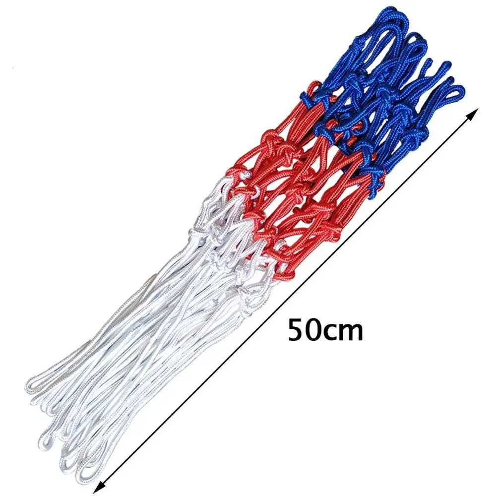 

Nylon Pattern Basketball Net Thread Basketball Sports Hoop Mesh Backboard Hoop Ball Pum 12 Loops White Red Blue Dropshipping