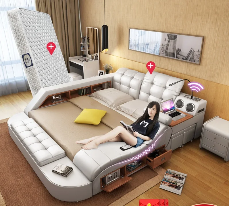 Современная мебель для спальни Многофункциональная Кожаная массажная кровать