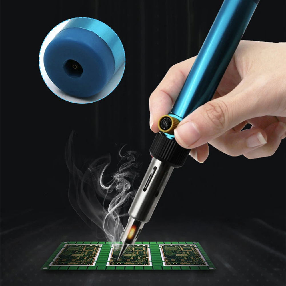 

3 in 1 Solder Welding Iron Kit Pen Type Gas Torch Blue Mini Portable Soldering Station Iron Tips Adjustable Temperature NICE New