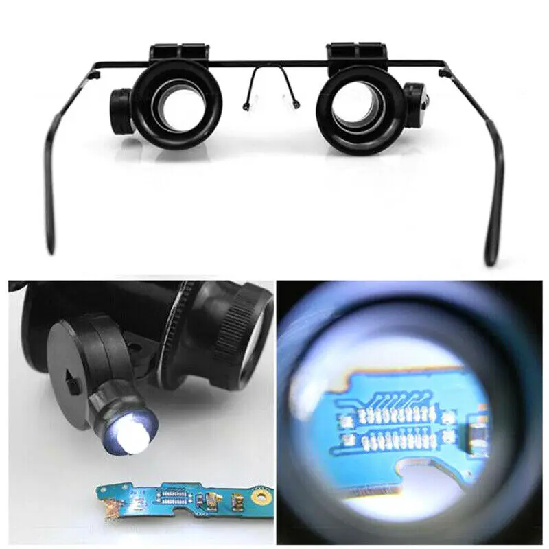 

Jewelry LED Magnifier Handsfree 20X Magnifying Glasses for Watch Repair Tool