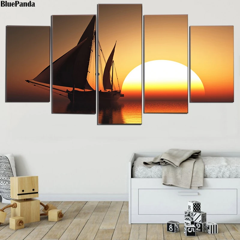 

Картина на холсте с изображением заката, 5 шт.