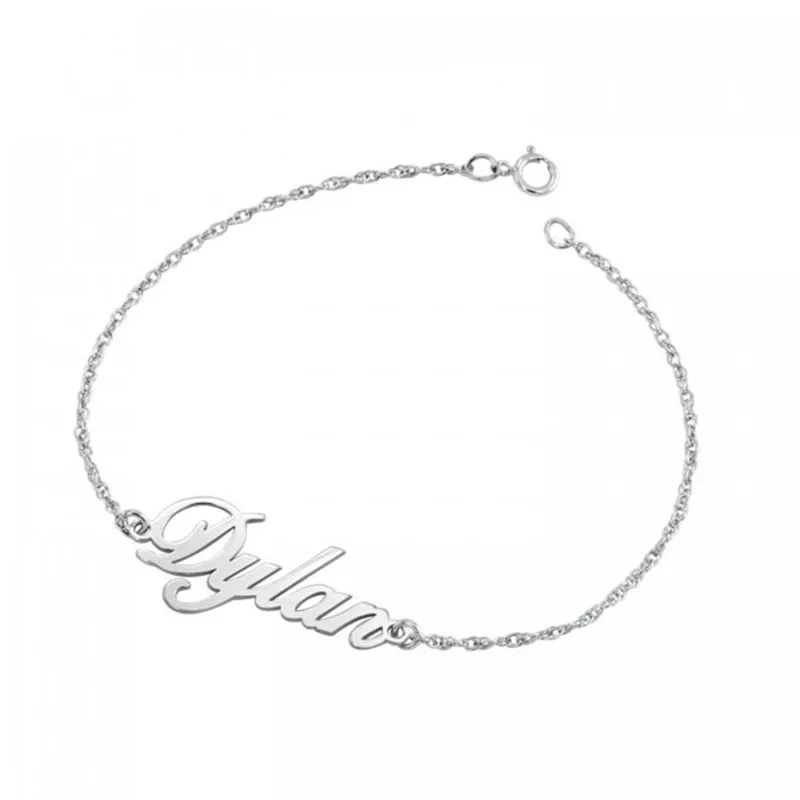Оптовая Продажа 925 стерлингового серебра имя браслет на заказ