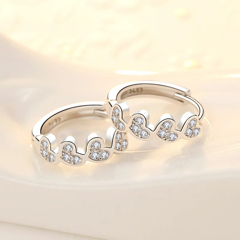 Посеребренная циркониевая Очаровательная застежка в форме сердца для ужина