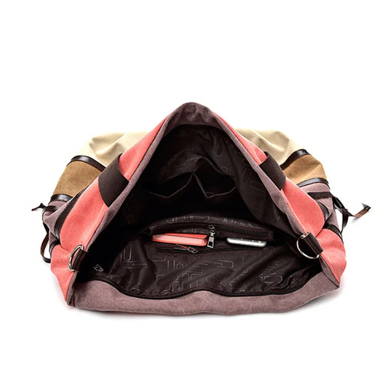 

2020 Ladies Handbag Canvas Shoulder Bag Fashion Stitching Bag Large Capacity Travel Storage Bag Personalized Beach Bag