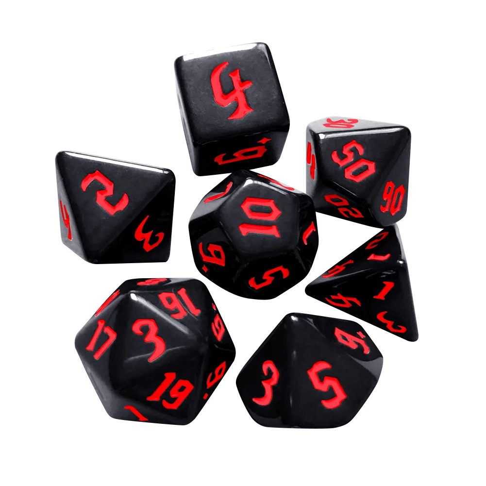 

7pcs Multi-Sided Digital Dice Set D4 D6 D8 D10 D12 D20 Opaque Polyhedral Dices for Tabletop Role-Playing Game DND