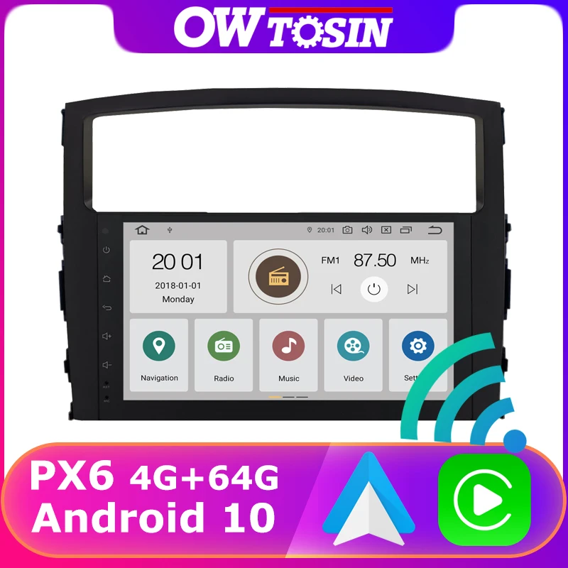 Для Mitsubishi Pajero V97 V93 GPS навигации автомобиля радио плеер Android 10 0 PX6 4 + 64G Беспроводной