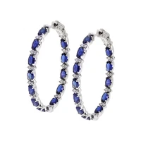 32mm luxury blue zircon hoop earrings for women delicate daily wearable accessories dance party female earring fashion jewelry
