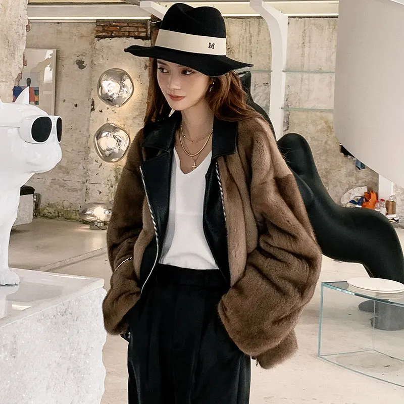 

Женская куртка из натуральной кожи, теплая зимняя верхняя одежда, локомотив