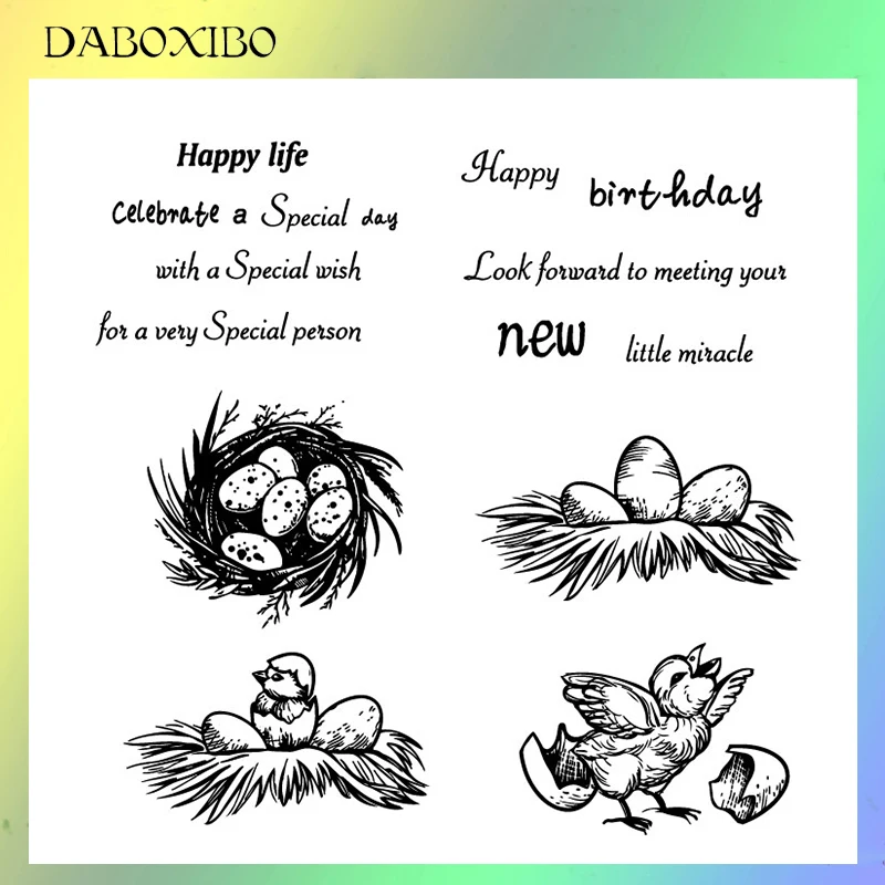 

DABOXIBO Out Of The Shell Clear Stamps For DIY Scrapbooking/Card Making/Photo Album Silicone Decorative Crafts13X13