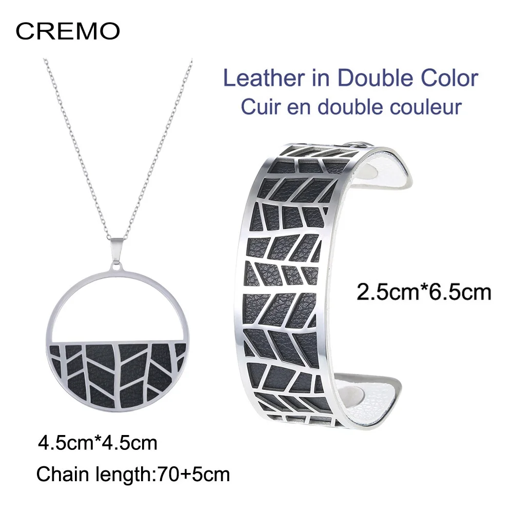 Браслеты манжеты Cremo серебристые браслеты с отделкой ожерелье для женщин набор