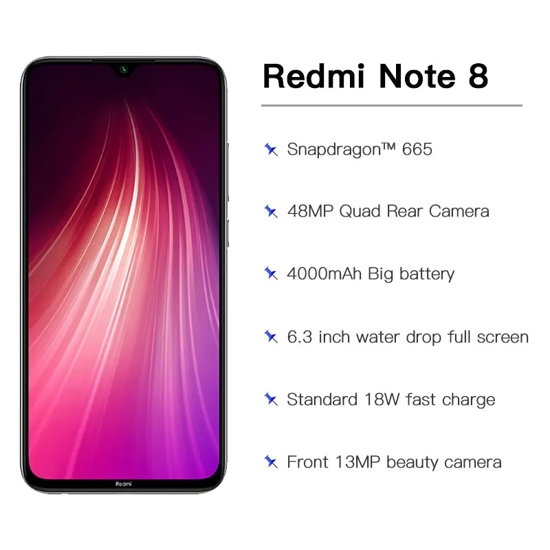 Глобальная версия смартфона Xiaomi Redmi Note 8 3 ГБ 32 4 64 Гб 128 восьмиядерный 48