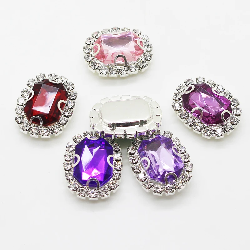 

Novelty, 10 Pcs, Rectangular Arc Rhinestones, Acrylic Buttons For Clothes, DIY, Decorative Crafts, Sewing Accessories, Metal, 20