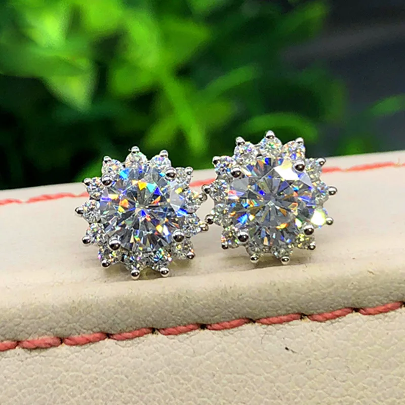 

Fashion Zircon Flower Piercing Stud Earrings For Women Wedding Elegant Jewelry Accessories Pendientes eh1020