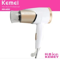 kemei electric hair dryer km 6832 foldable handle 1800w cold hot air negative ion hair care