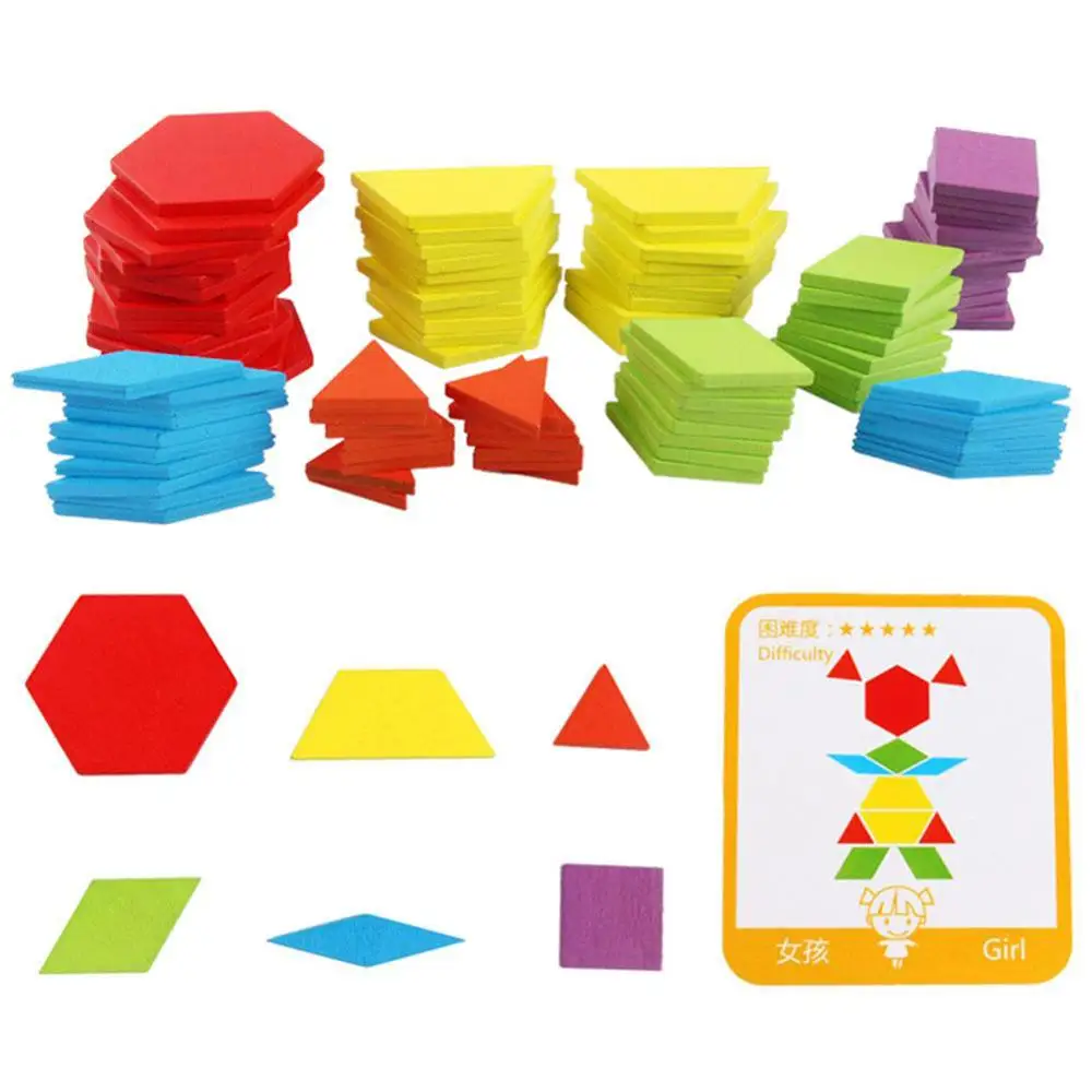 155pcs/set Wooden Block Set Montessori Wooden Jigsaw Board Set Colorful Baby Educational Toys for Children Developing Toy Gift