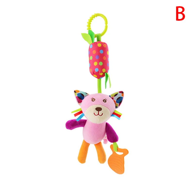 

Animal Theme Baby Toys Infant Stroller Hanging Doll Teether Animal Rattles Toys Wind Chimes