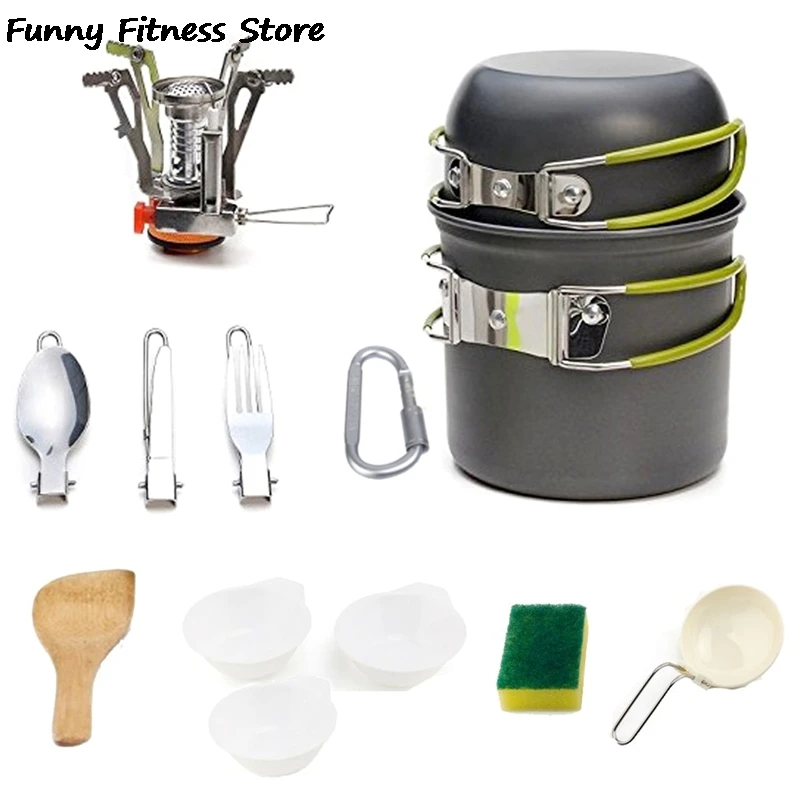 

Aluminum Alloy Camping Cookware Utensils Outdoor Tableware Cooking Tool Set Hiking Picnic Durable Dishes Travel BBQ Storage Pan