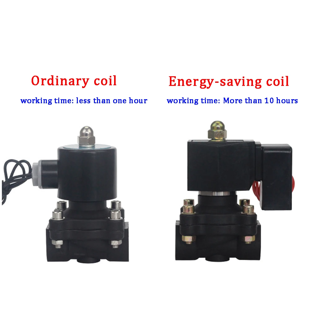 AC220V 1/4 &quot3/8" 1/2 &quot3/4" 1 &quot2" пластиковый электромагнитный клапан DN15 DN20 DN25 DN32