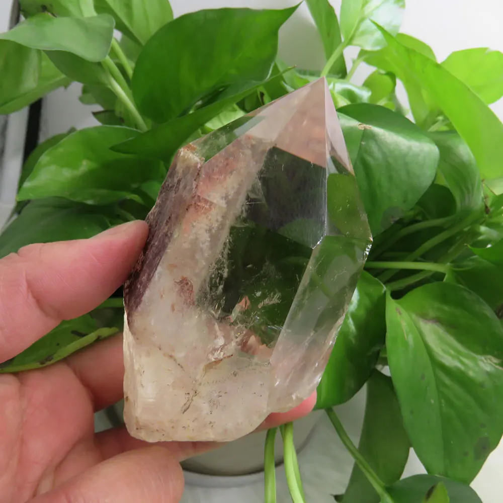 

New Arrival ! 375g Natural AAA Clear Quartz Crystal Wand Single Terminated Point Healing Reiki Fengshui + Wooden Base