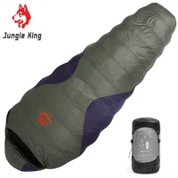 jungle king cy660 4 seasons 3 kinds of thickness camping travel hiking white duck down feather filled adult mummy sleeping bag