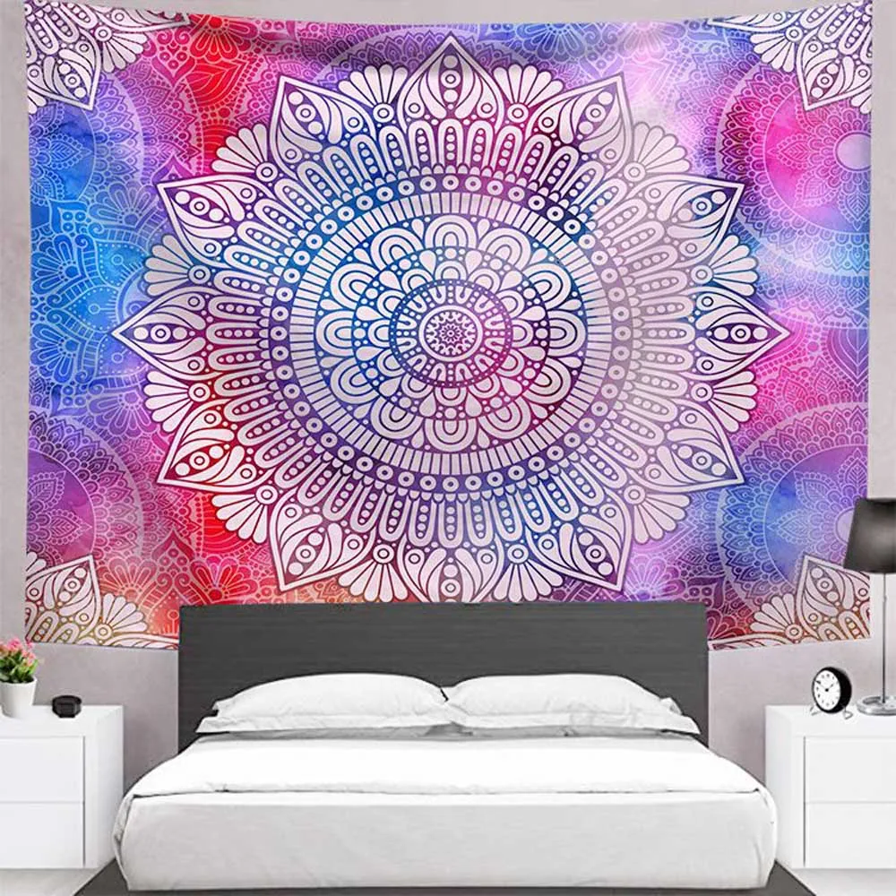 Индийский гобелен с мандалой настенный пляжный плед в богемном стиле одеяло