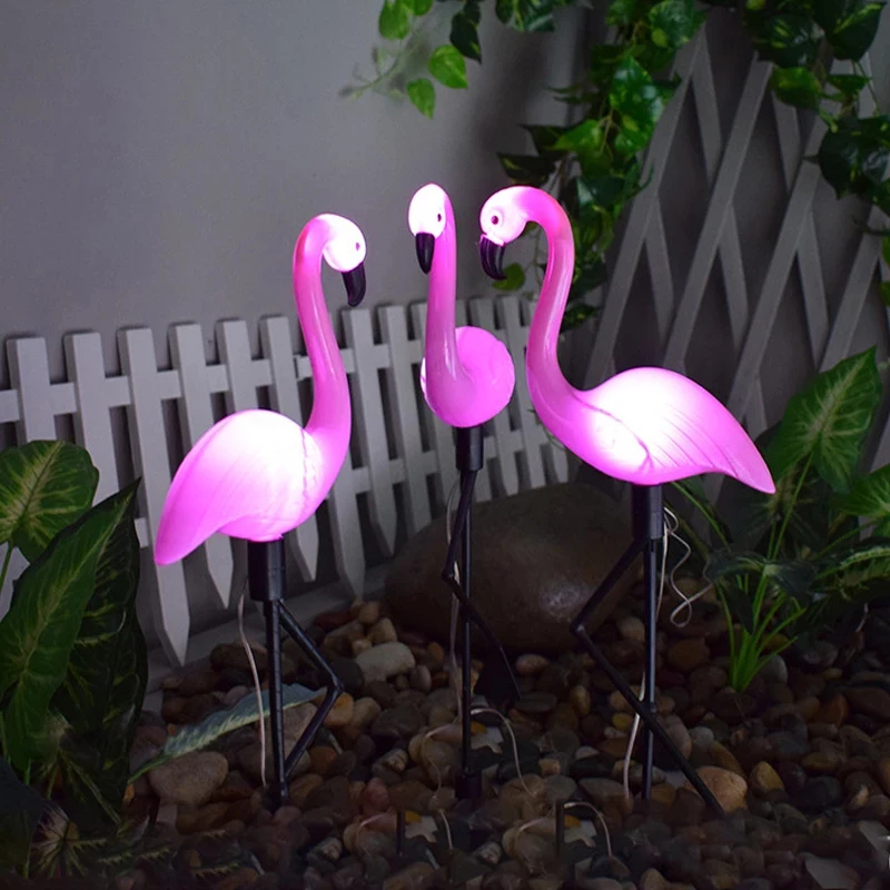 

House Decor Solar LED Patio Outdoor Lamp Waterproof Flamingo Light Backyard Lighting Path Landscape Eco-friendly solar lights