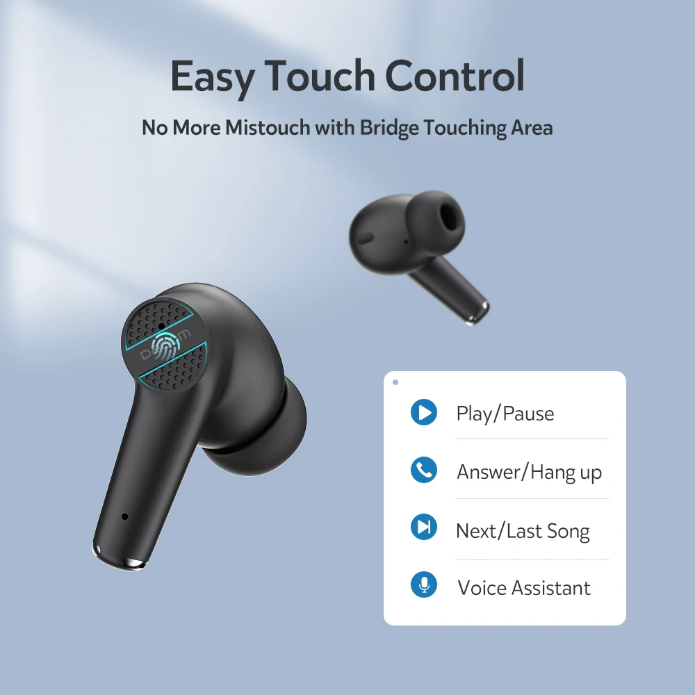 

Dacom TinyPods Bluetooth Earphone with 4 Mics TWS Wireless Stereo Earbuds Noise Cancelling Headsets Bass Headphones