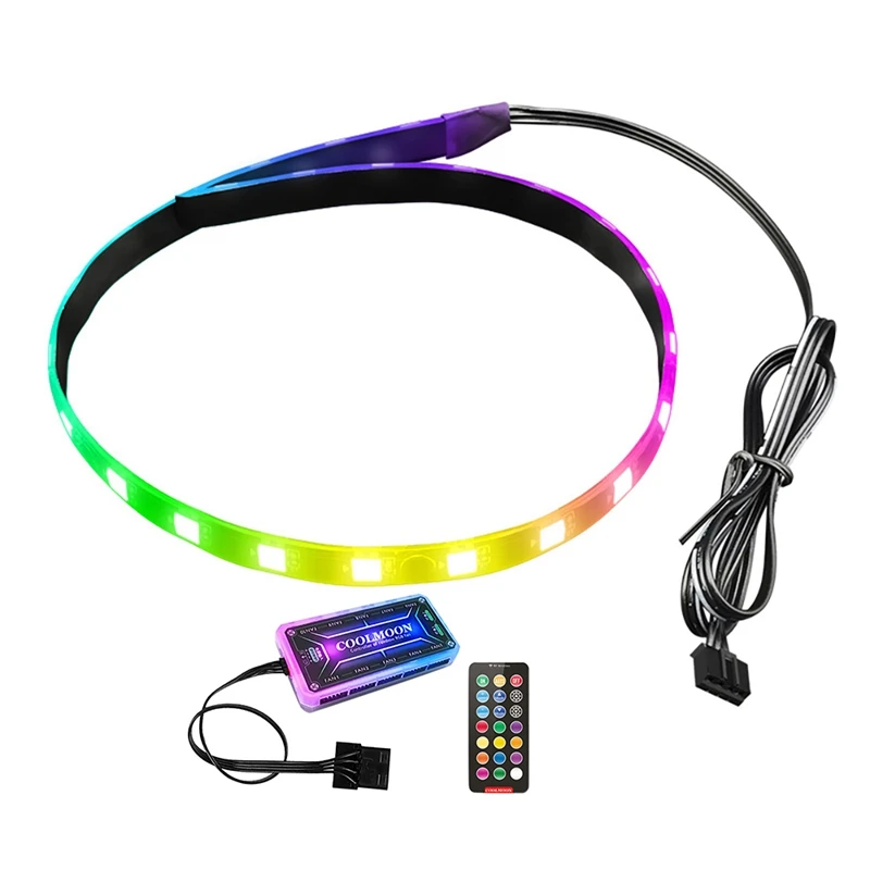 

COOLMOON RGB оссветильник ительная лента шасси маленькая 4-контактная Магнитная 40 см мягкая светильник ная лента из поликарбоната со стандартным...