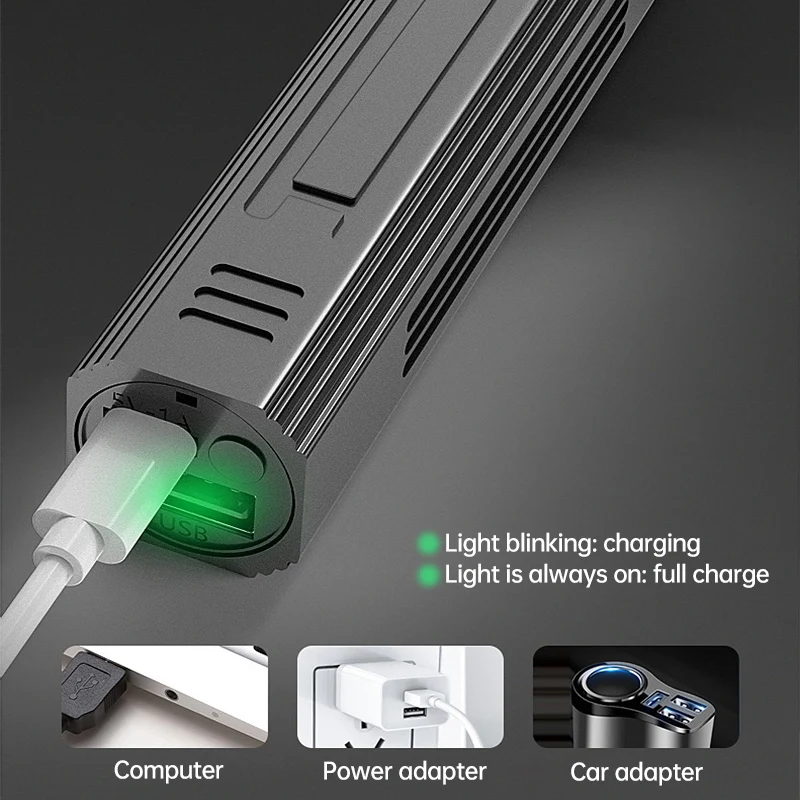 Высокая мощность T6 светодиодный фонарик 1000ЛМ USB Перезаряжаемый внешний