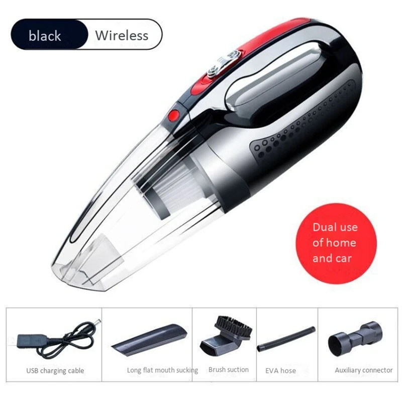 

Handheld Car Vacuum Cleaner Cordless,Portable 120W 4500Pa Powerful Handheld Vacuum Cleaning for Home with Hose,Black
