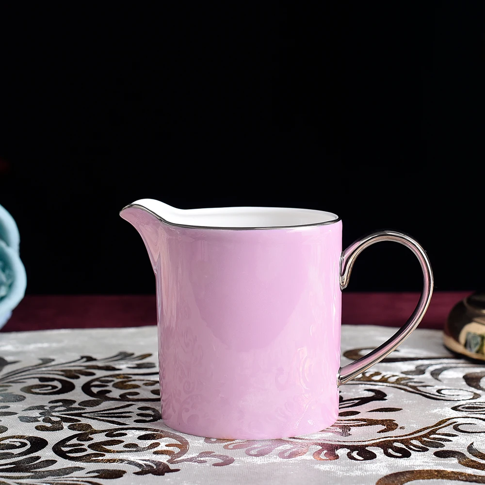 Juego de 15 unids/set de tazas de caf&eacute; de porcelana de hueso delicado, taza de t&eacute; Vintage rosa europea, tetera, platillo, novedad de 2021-3