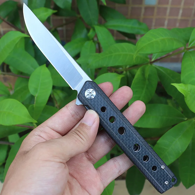 Online D2 Pisau Baja Pisau Lipat Steel Multifungsi Outdoor Pisau Lipat Portabel Lipat Pisau Camping Survival Pisau Saku