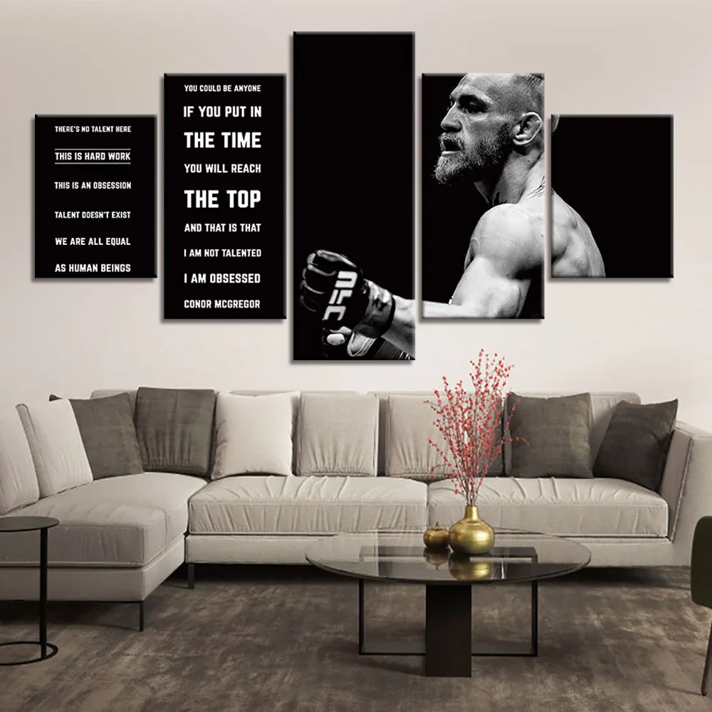

No Framed Canvas 5Pcs Conor Mcgreg Boxing Wall Art Posters Pictures Modern Home Decor Accessories For Living Room Paintings