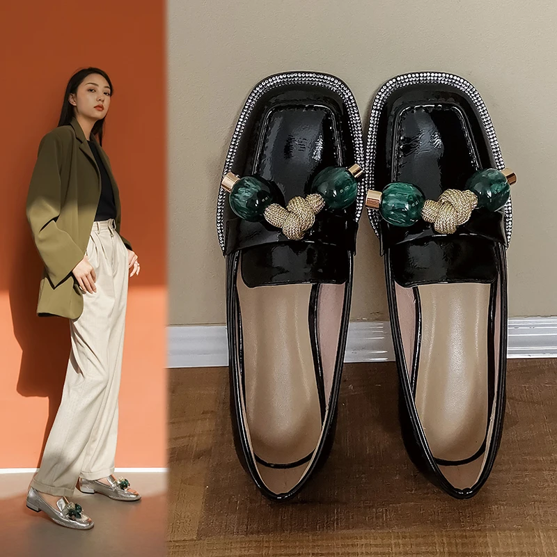 

Spring Summer Basic Concise Pumps Women Party Prom Square low Heeled Pumps Cow Leather Brand Round Toe 2021 Shoes Woman