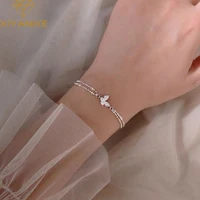 xiyanikesilver color charm bracelet for women new trendy elegant butterfly zircon bracelet couples jewelry party gifts