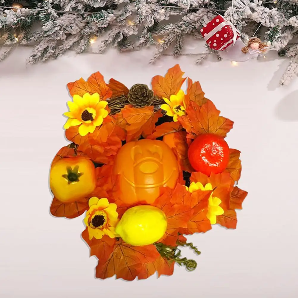 

Реалистичный декоративный цветочный венок 35 см, украшение для входной двери, Осенний венок, венок с кленовыми листьями для Хэллоуина, искус...