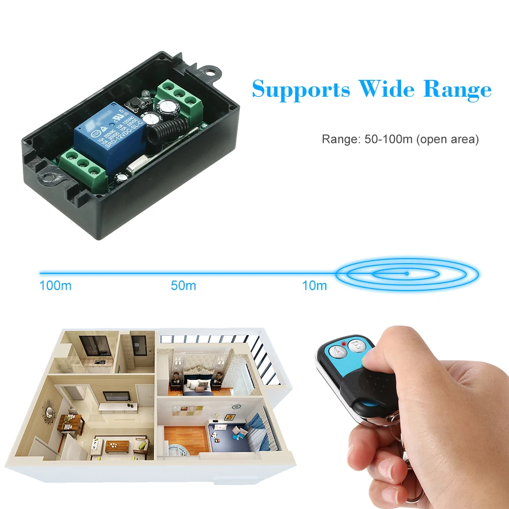 4 беспроводной пульт дистанционного управления Модуль приемника и 2Key RF 433 Mhz