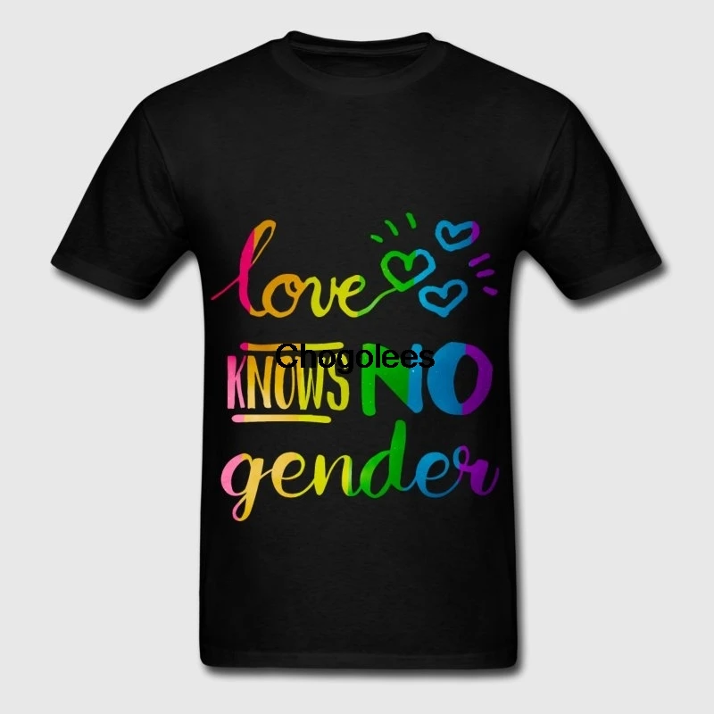 Модная Радужная мужская футболка Love Knows No Sex ЛГБТ Pride|Мужские футболки| |