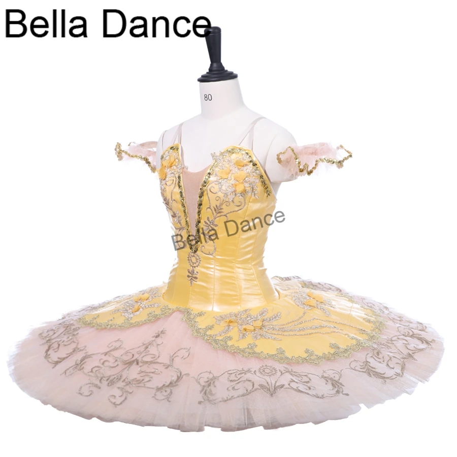Yellow Canary Fairy Ballerina Girls Performance Pancake Tutu Ballet Stage Costume Adult Professional BT9233 | Тематическая одежда