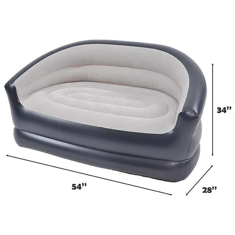 

Inflatable Flocked Loveseat, Modern Armchair, Comfortable and Durable, Living Room and Lounge (Double Size)